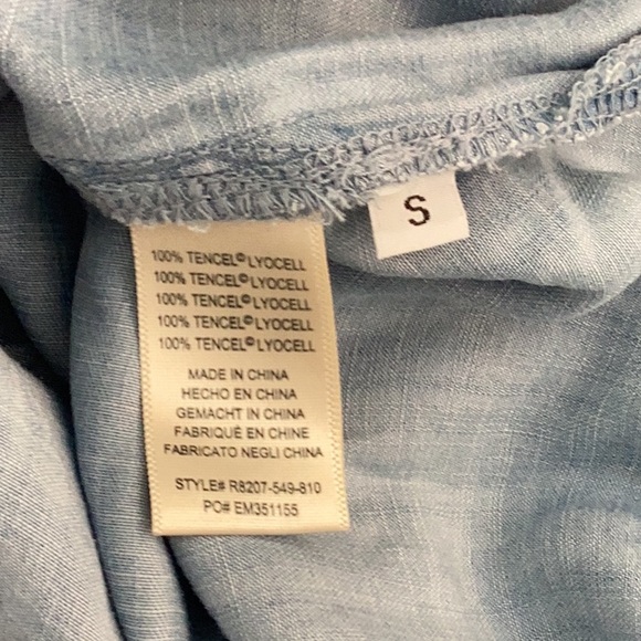 Cloth & Stone Anthropologie Light denim Blue Dress w/tie waist Size Small - Picture 7 of 8